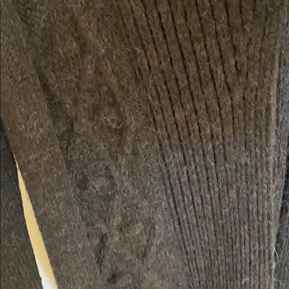 HEATHER CHOCOLATE HEAVY CARDIGAN W/BELT SZ LG - Picture 3 of 9